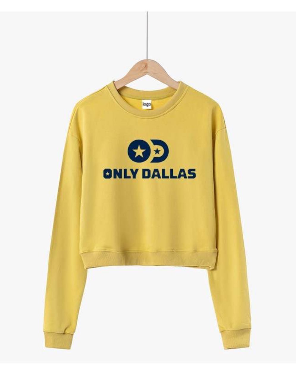 Only Dallas Logo Cropped Sweatshirt – Yellow