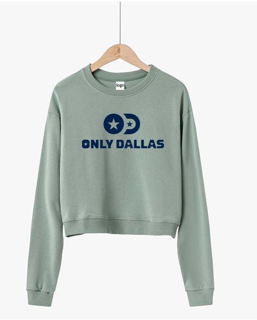 Only Dallas Logo Cropped Sweatshirt – Sage
