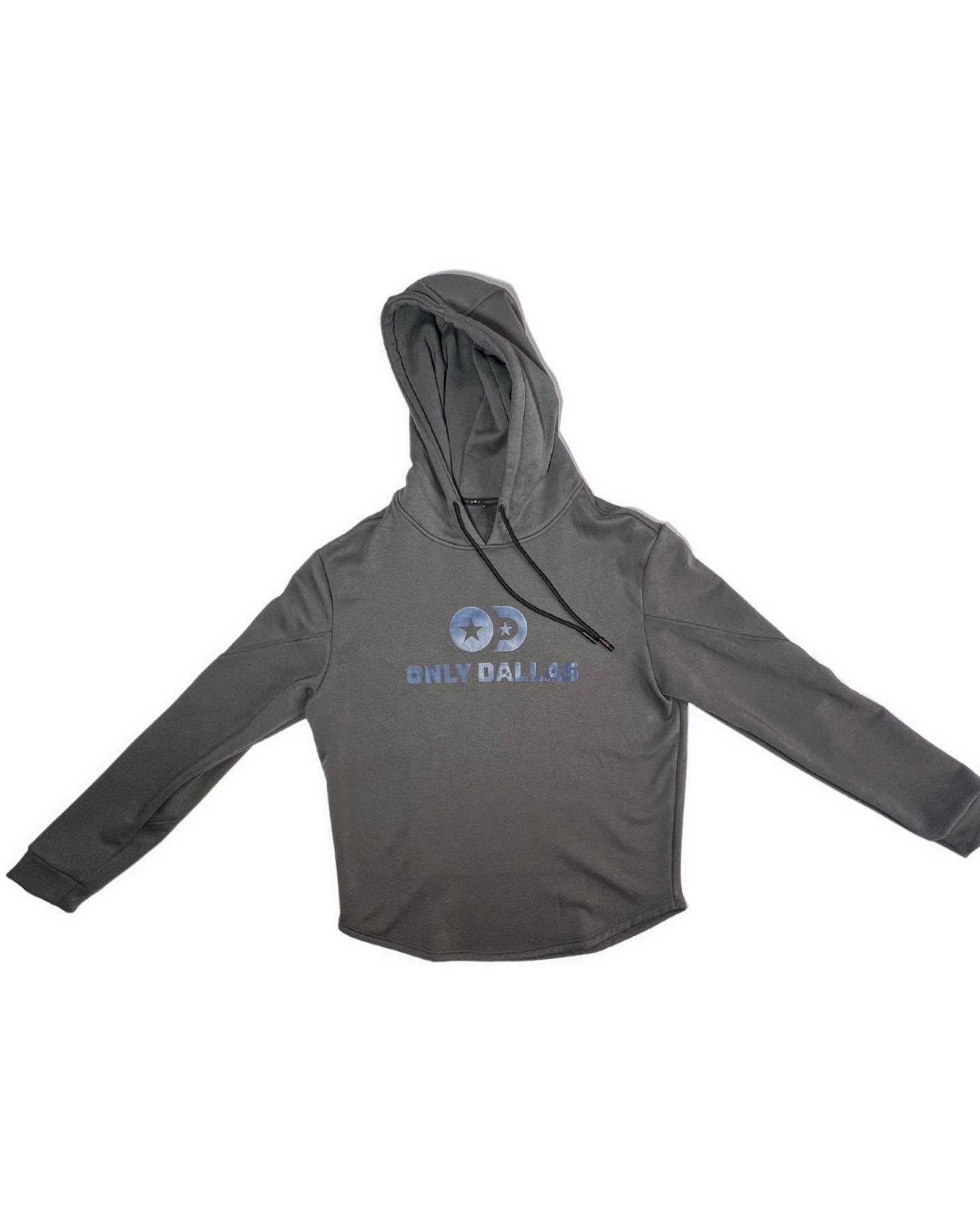 Only Dallas Logo Pullover Hoodie – Grey Blue Print